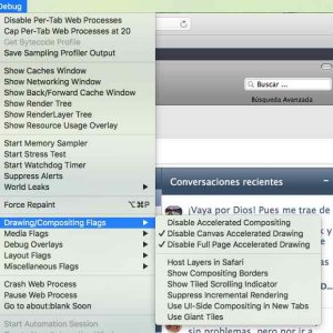 menu debug safari 10 2