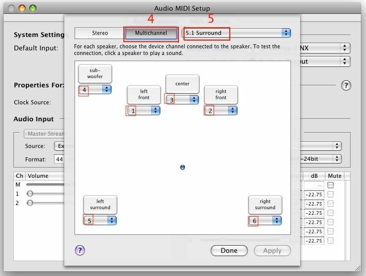 audio midi speaker setup