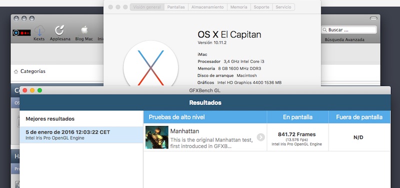 GFXBenchGL IntelHD4400 osx el capitan