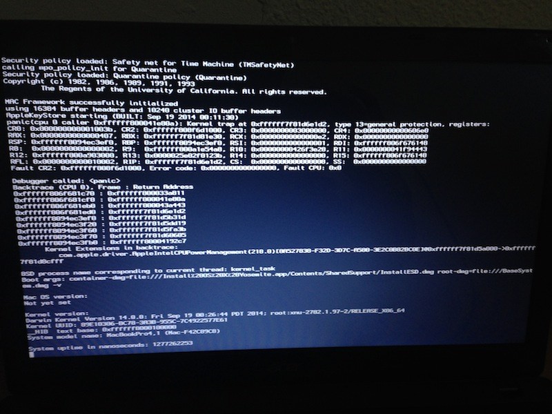 kernel panic yosemite aspire