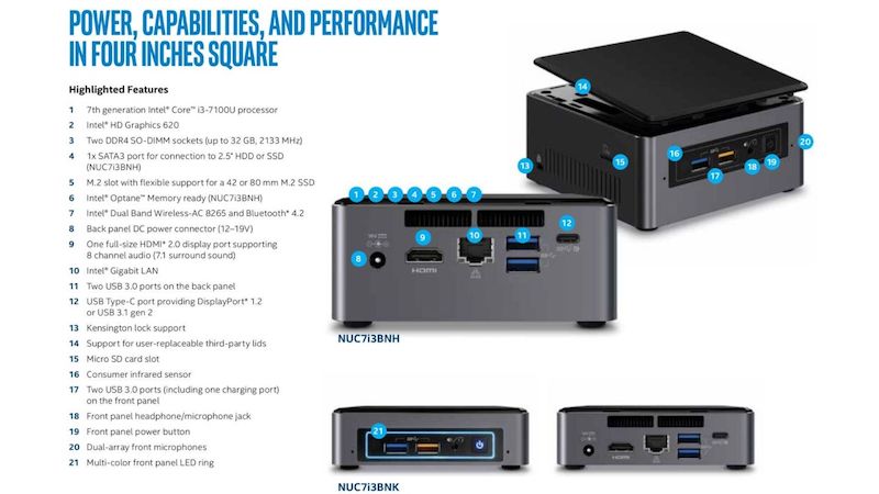 nuc kit nuc7i3bnh nuc7i3bnk